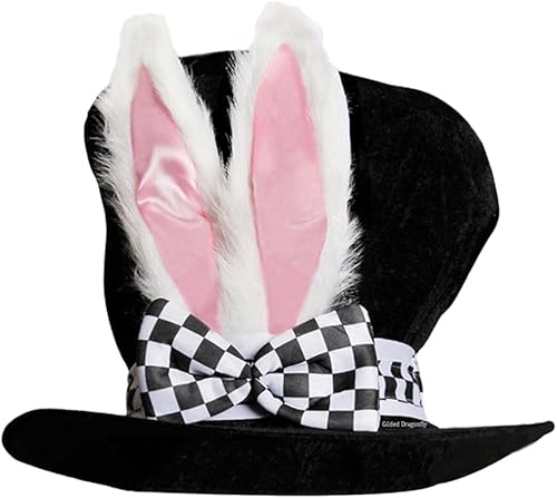 Sombrero de Pascua para disfrazarse con sombrero de conejito de cosplay, sombrero de orejas de conejo sombrero de felpa para disfraz de Halloween,