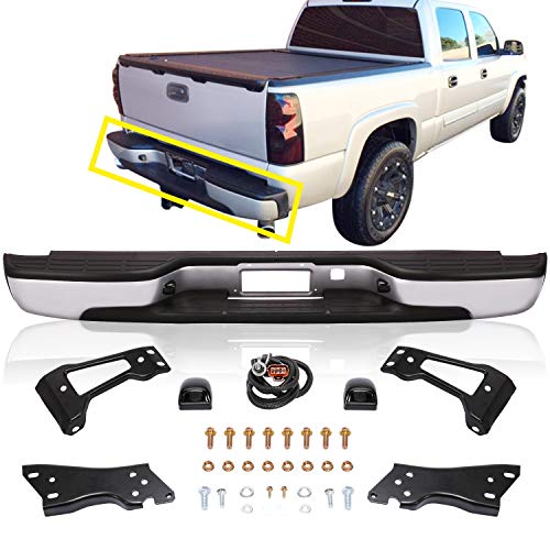 Perfit Liner New Replacement Parts Rear Silver Step Bumper Assembly Compatible with Chevrolet/GMC Silverado Sierra Pickup Truck 1500 2500 3500 HD Fits GM1103124 88944059-PFM