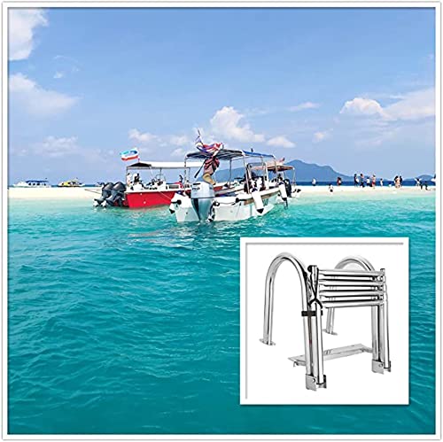 Escalera telescópica para piscina y embarcación 4 peldaños miniatura 6