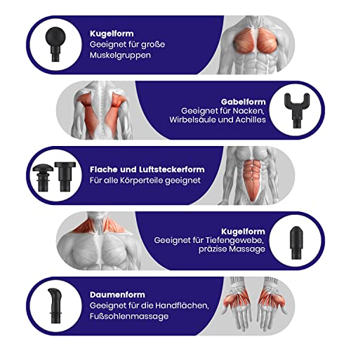 Massagepistole, Muskel-Massagepistole Deep Tissue Percussion Massagegerät- Elektrisches Handmassagegerät Sportübung für Sportler, Super Quiet Brushless Motor Schnurlos, 20-Gang-Stufe, Wattne W2 - Image 6