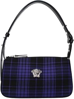 Versace Medusa Damen Schultertasche aus Stoff, Blau