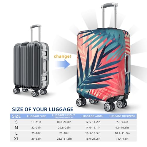 Cute Cartoon Leaf Plants Travel Luggage Cover for Suitcase Anti-Scratch Fashion Suitcase Protector Washable Elastic Baggage Covers Fits 29-32 Inch Luggage for Travel Beach Holiday3