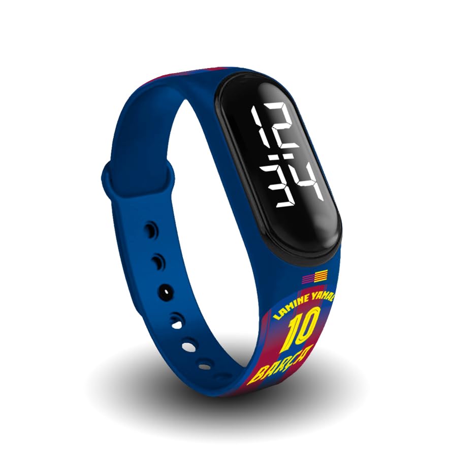 FIT & FUN Reloj Digital para Niño Niña con Correa Oficial FC Barcelona – Hora y Fecha – Funciona con Pilas – Diseño 10 Lamine Yamal FC Barcelona 2025 2026