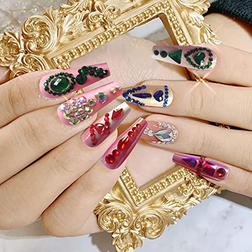 Ab Diamonds For Nails Rhinestones, Multi 12 Shapes Flatback 3D Rhinestones For Nails Art Jewelry (240Pcs) #TOP4