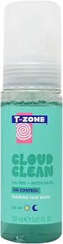 T-Zone Cleanse & Refresh Tea Tree & Witch Hazel Foaming Face Wash 150ml | Gentle Cleanser with Salicylic Acid & Niacinamide for Acne, Blemishes and Blackheads | Clear Skin Formula for Sensitive Skin