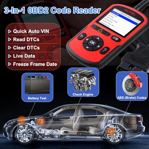 Autel AL549 OBD2 Scanner Code Reader with ABS Diagnostic & Battery Test, Enhanced Check and Reset Engine Fault Code, Live Data, Freeze Frame, CAN Car Diagnostic Scan Tool for All OBDII Car After 1996 - Image 5