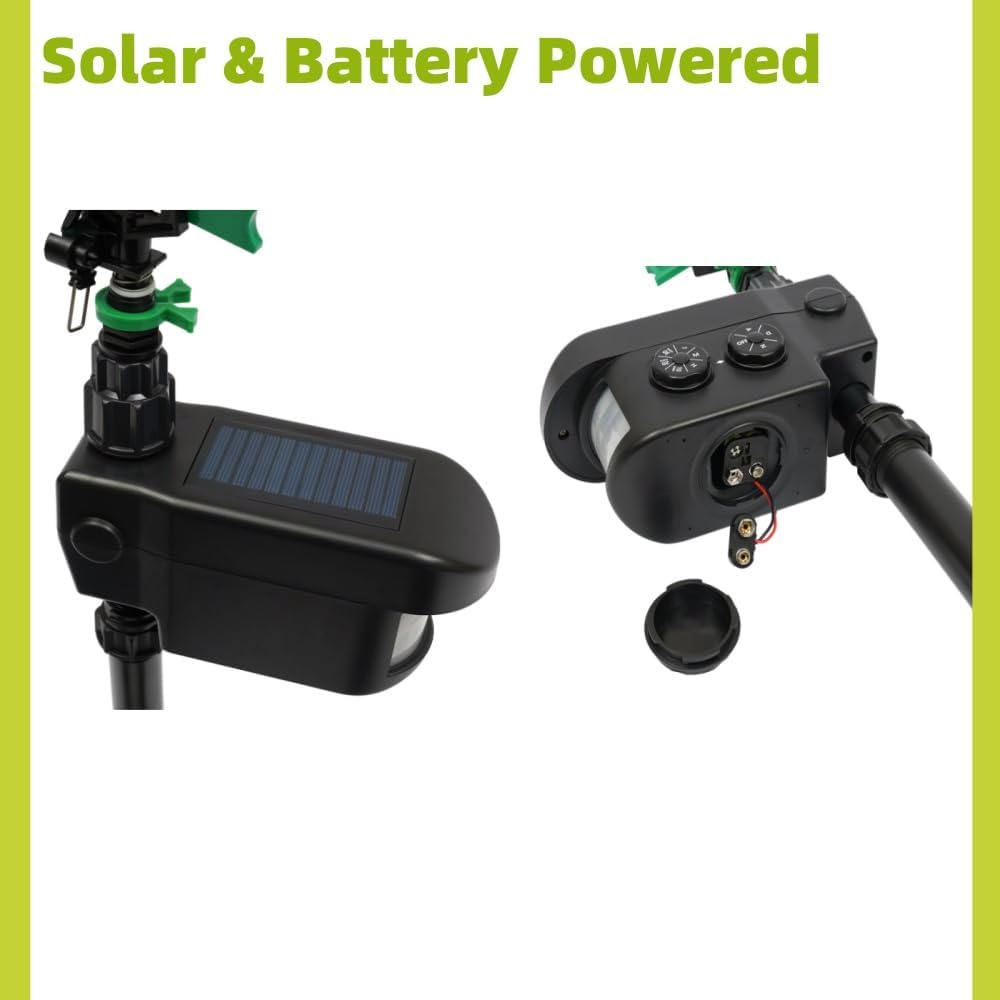 Yard Patrol Motion Activated Sprinkler - Outdoor Solar Motion Activated Sprinkler with Day and Night Detection Modes