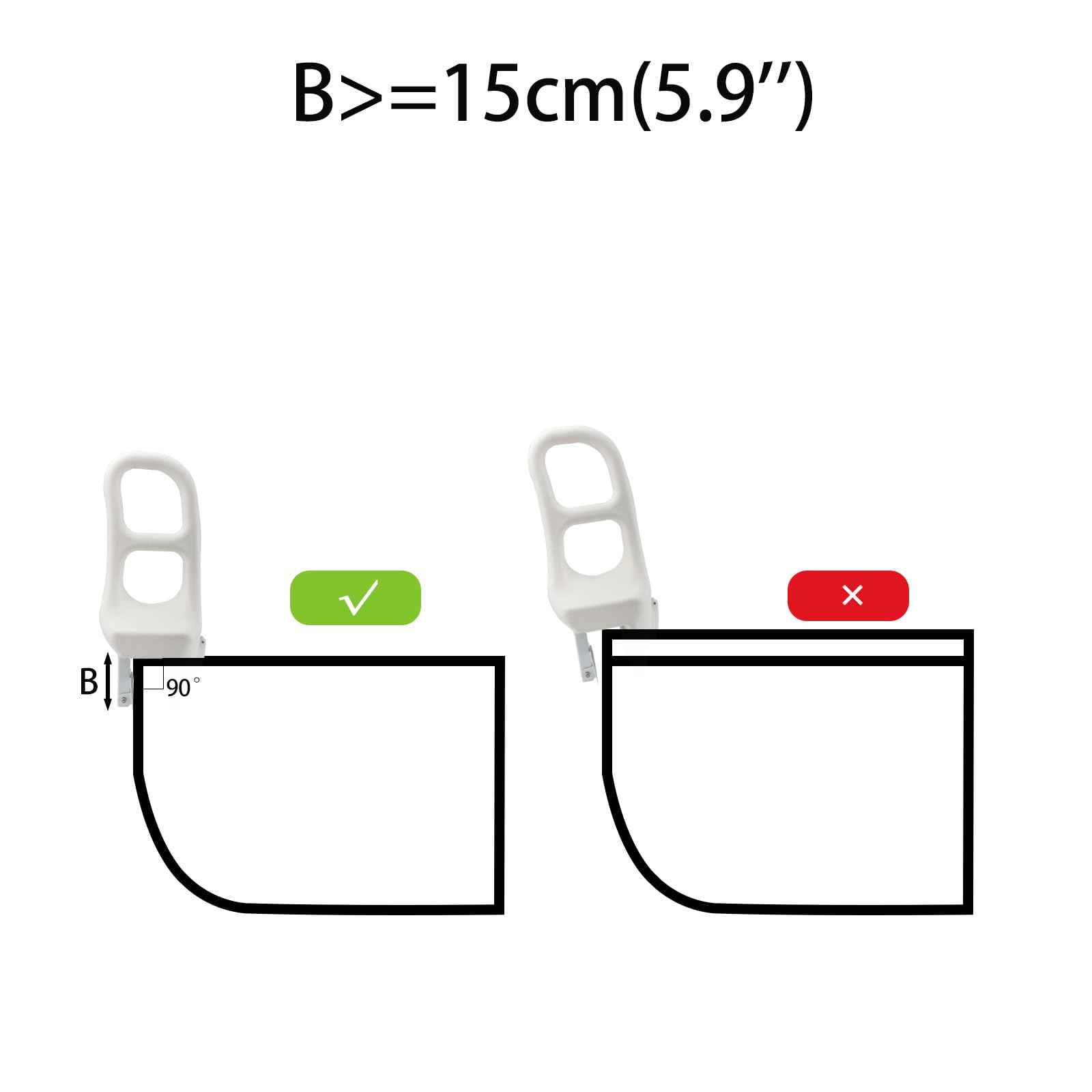Maniglia Accesso Vasca Regolabile, Maniglione Vasca da Bagno Anziani, Maniglia di Sicurezza Antiscivolo per la Vasca, Per la Gravidanza Disabile e Gli, Fissaggio Portante Fino a 113 KG, 7-16 Cm