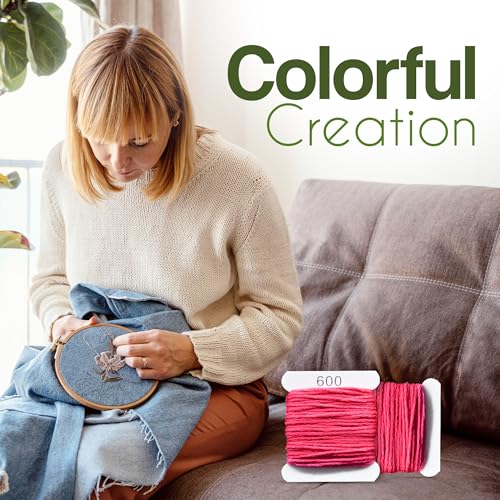 Image of Embroidery Floss Kit and Refills - Cotton Threads - DMC Color Coding for Cross Stitch, String Crafts, Friendship Bracelets