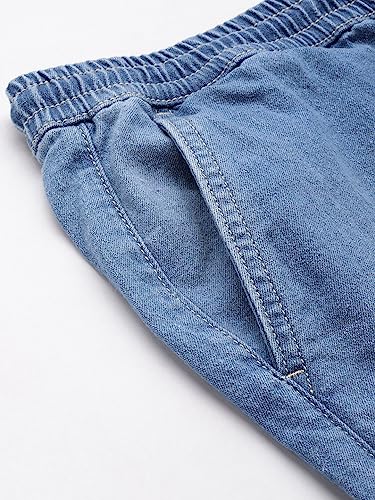 Image of The Indian Garage Co Men Regular Fit Solid Mid-Rise Denim Shorts