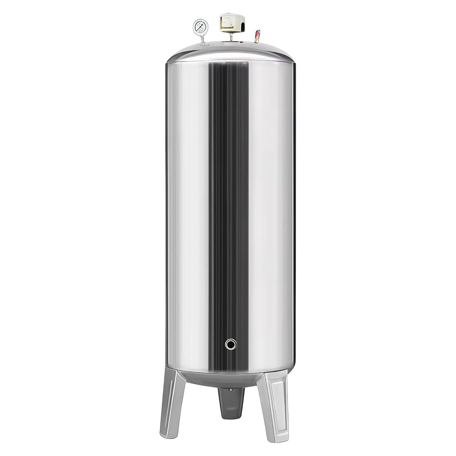 Serbatoio a Pressione in Acciaio Inox, Contenitore per Acqua Alimentare con Saldatura Senza Giunte, Valvola di Sicurezza e Porta di Pulizia,01,200L