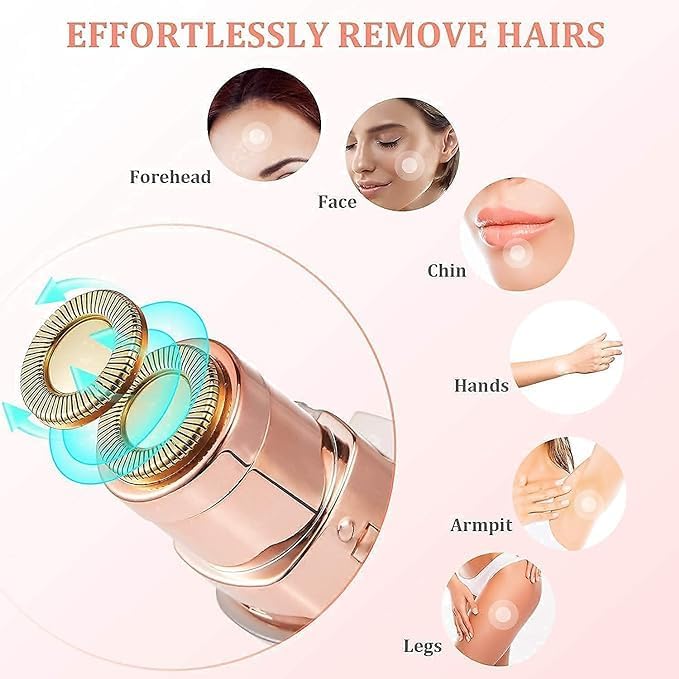 Image of 2-In-1 Rechargeable Eyebrow Trimmer, Epilator For Women, Facial Hair Removal Machine For Women,Face, Lips, Nose Hair Remover Trimmer With Light(Rainbow Color), Multicolour