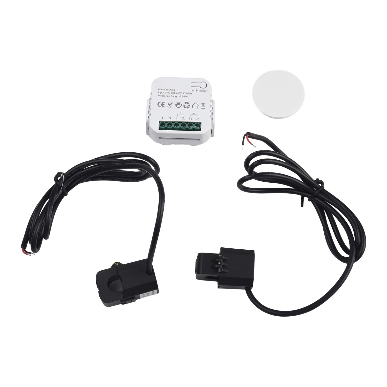 EasyByMall Tuya - Medidor de energía inteligente, monitor de energía bidireccional de 2 canales, medidor de electricidad WiFi con abrazadera CT para gestión de energía en el hogar