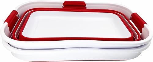 Miniatura 2 de SAMMART Cesta plegable de plástico de 21 litros (5.5 galones), contenedor de almacenamiento plegable y organizador, tina de lavado portátil, cesta