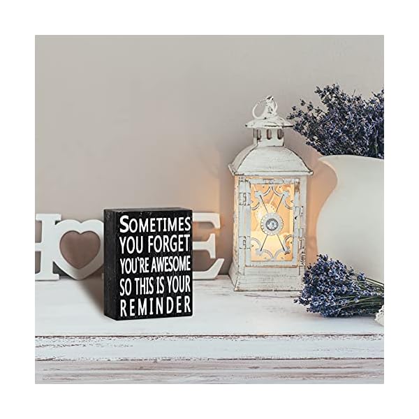 Inspirational-Wall-Box-Sign-4-x-5-Inches-Wood-Wall-Box-Sign-Classic-Box-Sign-Sometime-You-Forget-Youre-Awesome-So-This-Is-Your-Reminder-Inspirational-Positive-Wall-Plaque-for-Family-Friend-Home-Decor Inspirational Wall Box Sign 4 x 5 Inches Wood Wall Box Sign Classic Box Sign Sometime You Forget You're Awesome So This Is Your Reminder Positive Wall Plaque for Family Friend Home Decor (Black Board)