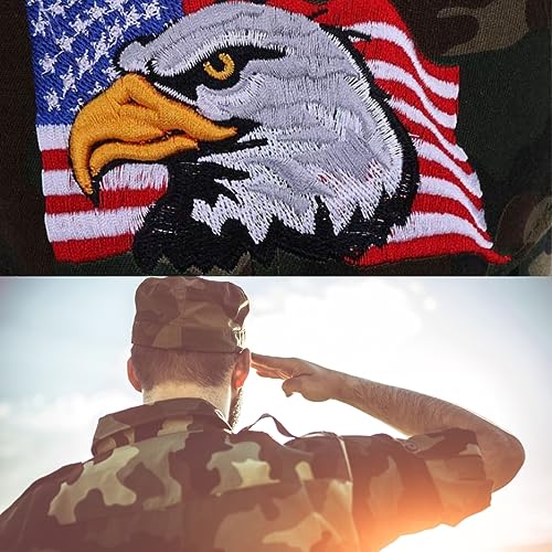 Boné Masculino Camuflado Aba Curva Águia Exército Americano