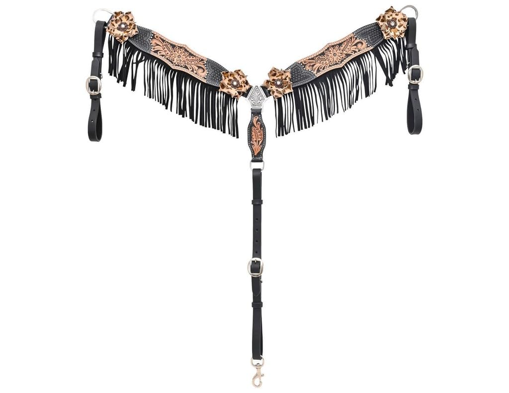 Circle Y Breast Collar Wildcard Leather Tooling Vintage 1062-21-S8