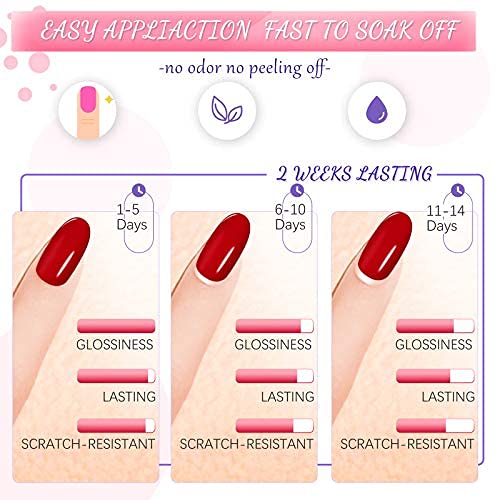 6 Pieces Nail Polish Pen 5 ml One Step Nail Gel Pen Soak Off UV LED Nail Varnish Nail Art Tools, No Base and Top Coat Needed for Women Girls (Assorted Color)