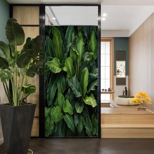 Vinilo Decorativo para Ventanas Hoja Tropical Verde 17.7x23.6 pulg miniatura 4