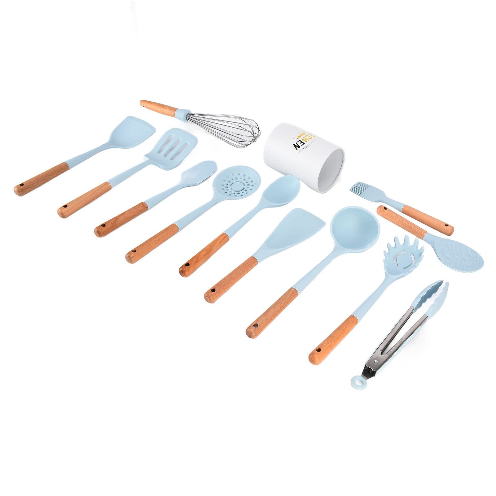 12-teiliges Set Silikon-Küchenutensilien-Set, hitzebeständig, antihaftbeschichtet, BPA-frei, Backutensilien, hitzebeständiger Spatel, Küchenhelfer