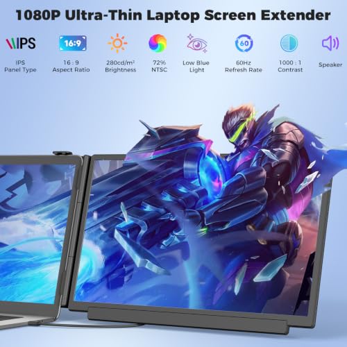 Image of Laptop Screen Extender 15.6 inch, FHD 1080P IPS Laptop Monitor Extender,Dual Screen Monitor for Laptop 13-17 inch, Portable Monitor for Laptop with Plug & Play for Windows /Mac /Android /Chrome /PS5