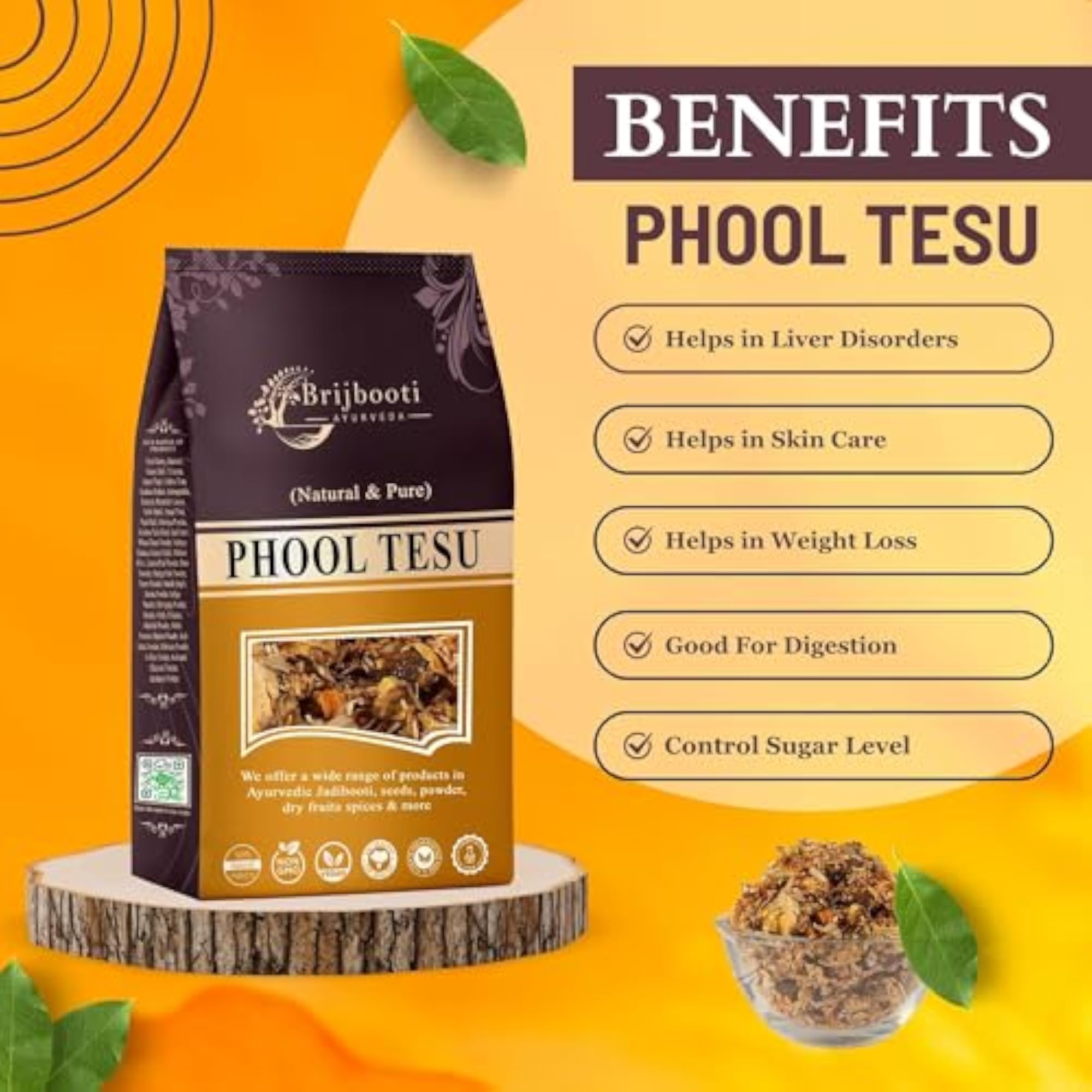 Brijbooti Phool Tesu 400 Gr for Natural Remedies