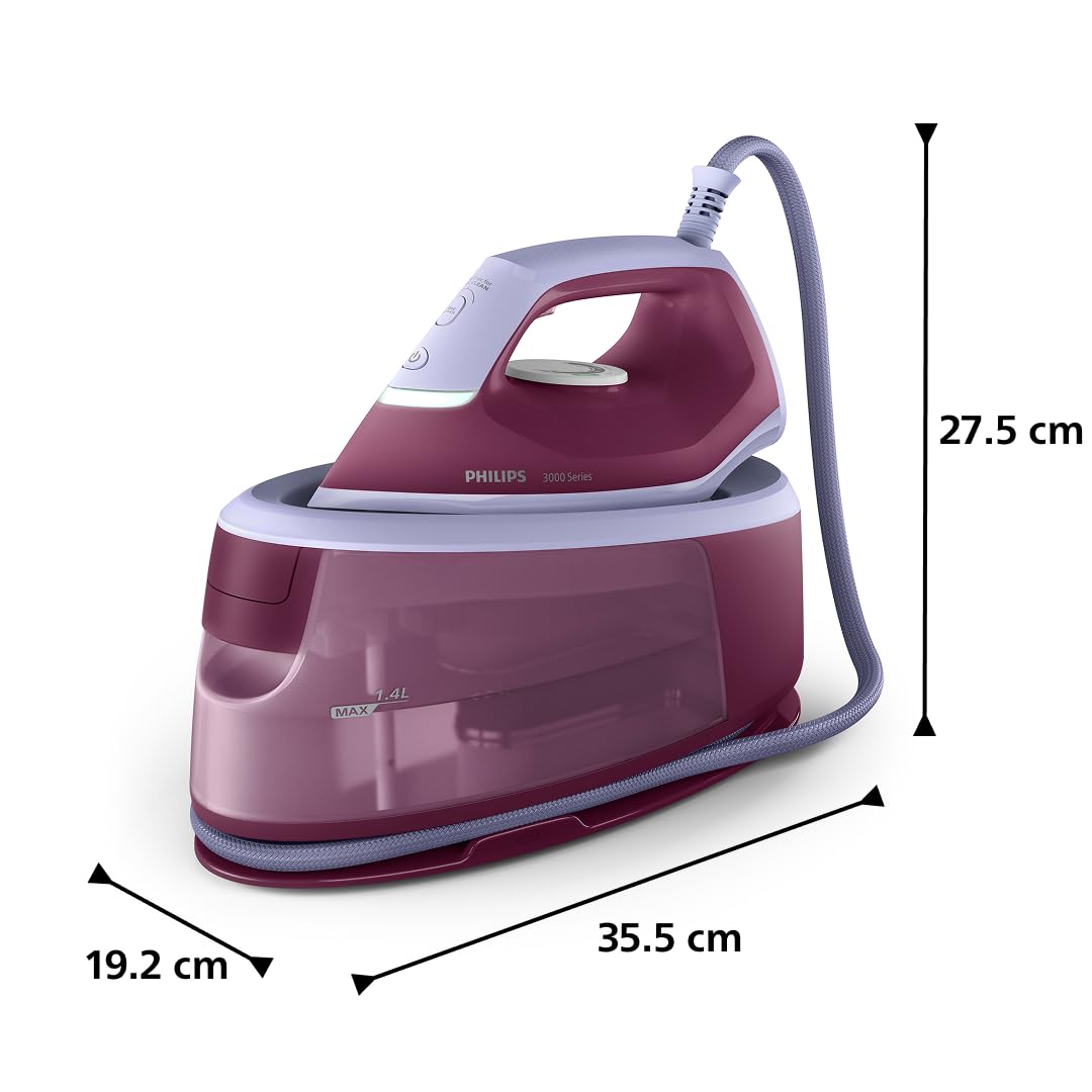 Philips Dampfbügelstation Serie 3000, Rot, 2400W