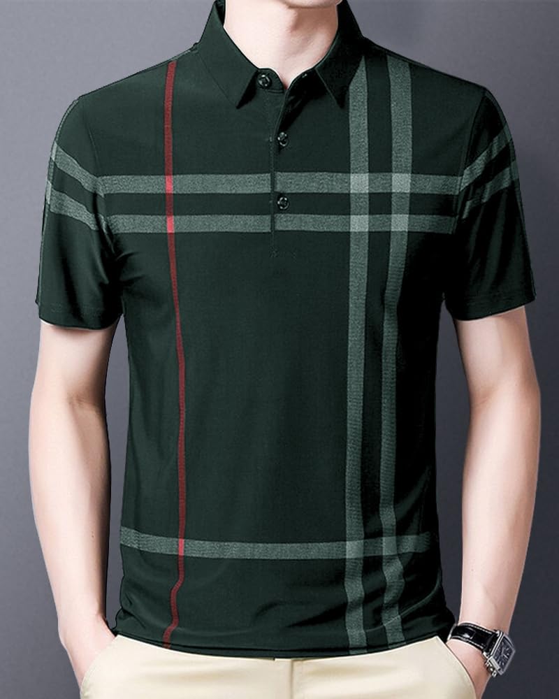 Noble Monk Polo en coton mélangé pour homme, coupe régulière, demi-manches, col polo, t-shirt décontracté