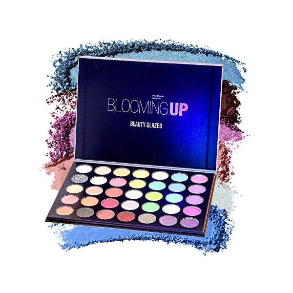 Eye-Makeup-Palette-Glitter-Matte-and-Shimmer-Highlighter-Eyeshadow-Makeup-Palette-35-Colors-Make-Up-Palette-Blooming-Up-Eye-Shadow-High-Pigmented-Blendable-Waterproof-and-Sweatproof MYUANGO Blooming Up Eyeshadow Palette-35 Shades Matte Shimmer Glitter Makeup Palette for Beginners - Waterproof, Blendable, Long-Lasting - Cruelty-Free
