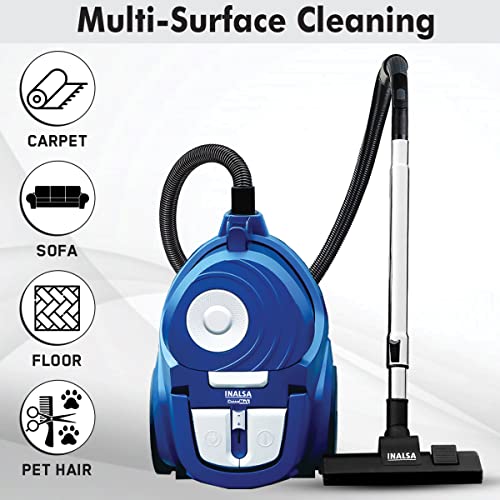 Inalsa-Vacuum-Cleaner-Bagless-Cyclonic-Clean-Max-1900W-with-Turbo-Brush-and-Dual-Proair-Energy-Efficiency-Rating-A-Variable-Speed-Control-Exceptionally-Low-Sound-2-Year-Warranty-BlueBlack