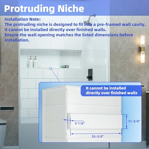 WOODBRIDGE 60” x 32” Four-Piece Direct-to-Stud Alcove Tub Surround Wall Panel Kit in White - Thumbnail 7