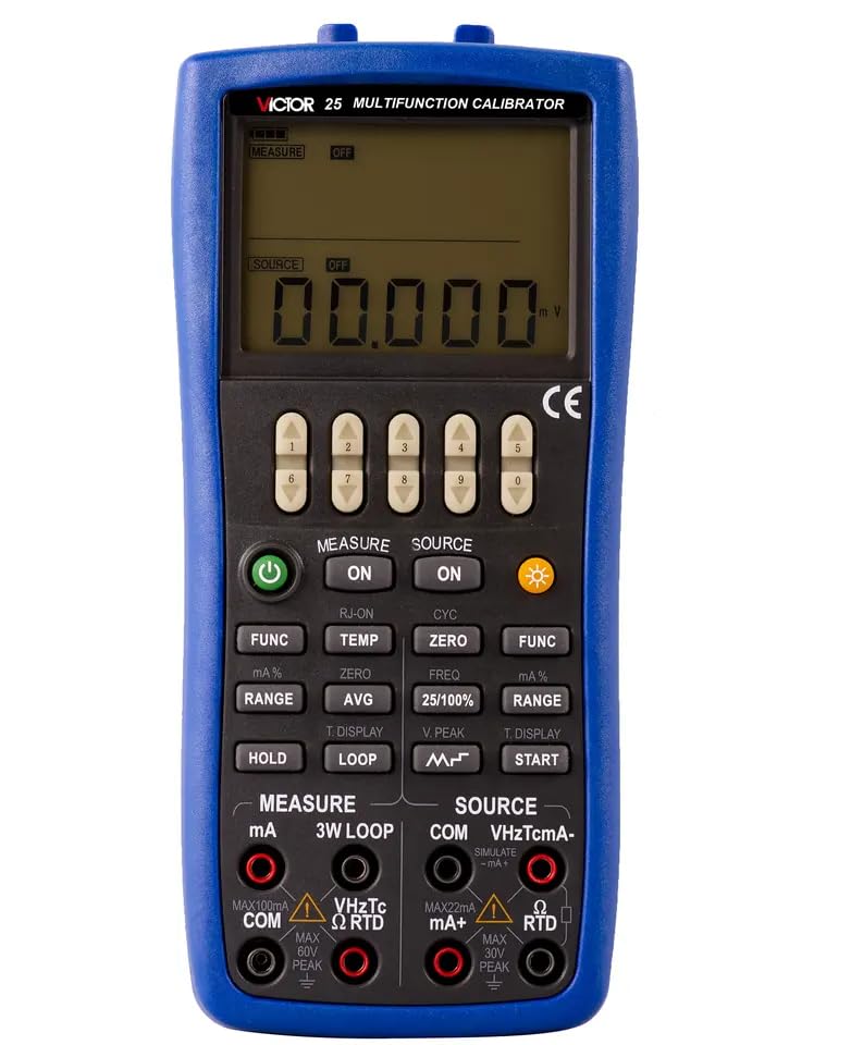 Victor/RuoShui Multifunction Calibration 25 DDS Multifunction Calibration Current Voltage Signal Pressure Thermocouple Signal Source Signal Generator Multifunction Calibrator(Victor 25)