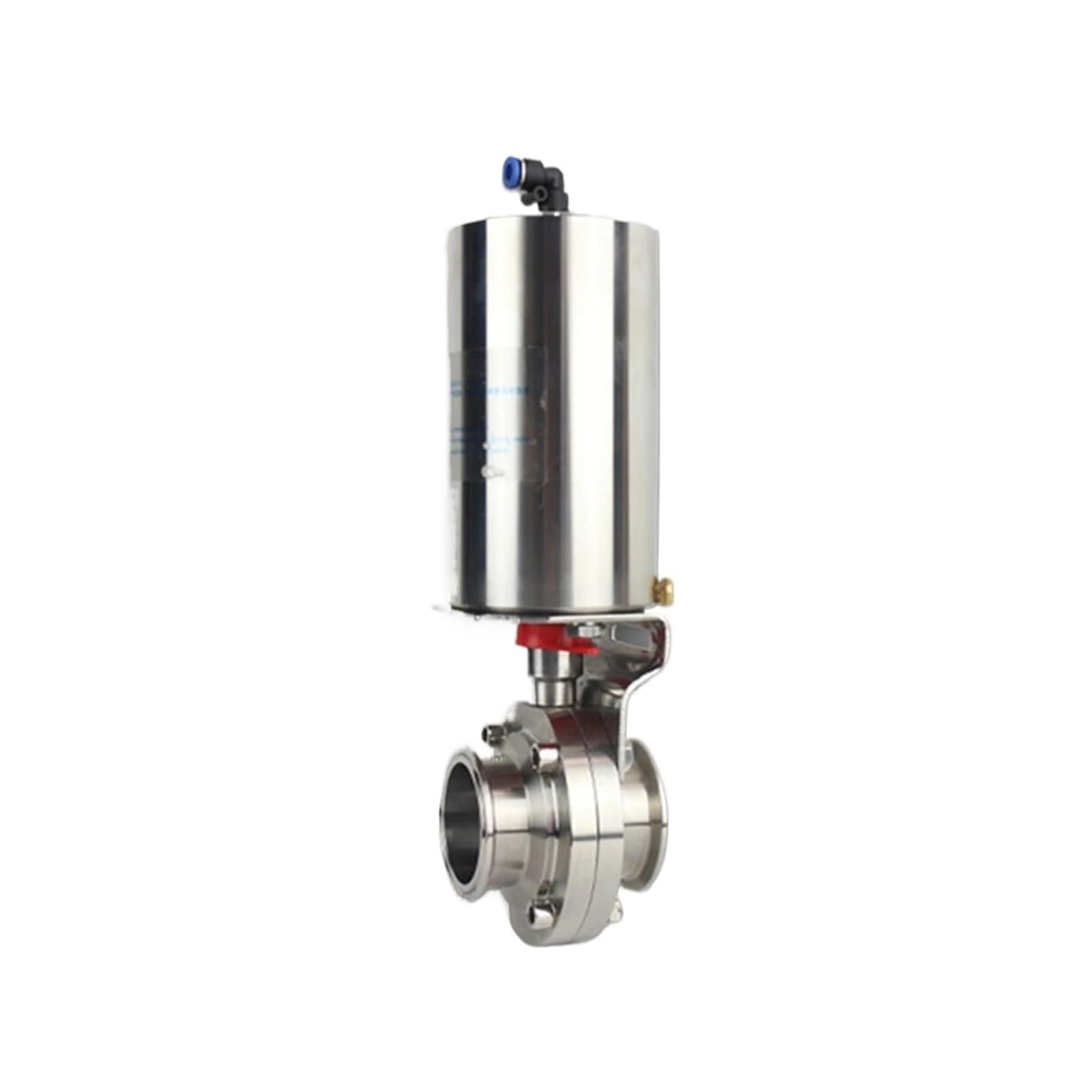 CXFCIHFT 2-1/2" Pneumatic Butterfly Valve Stainless Steel 304 Tri Clamp 77MM Actuator Single Acting