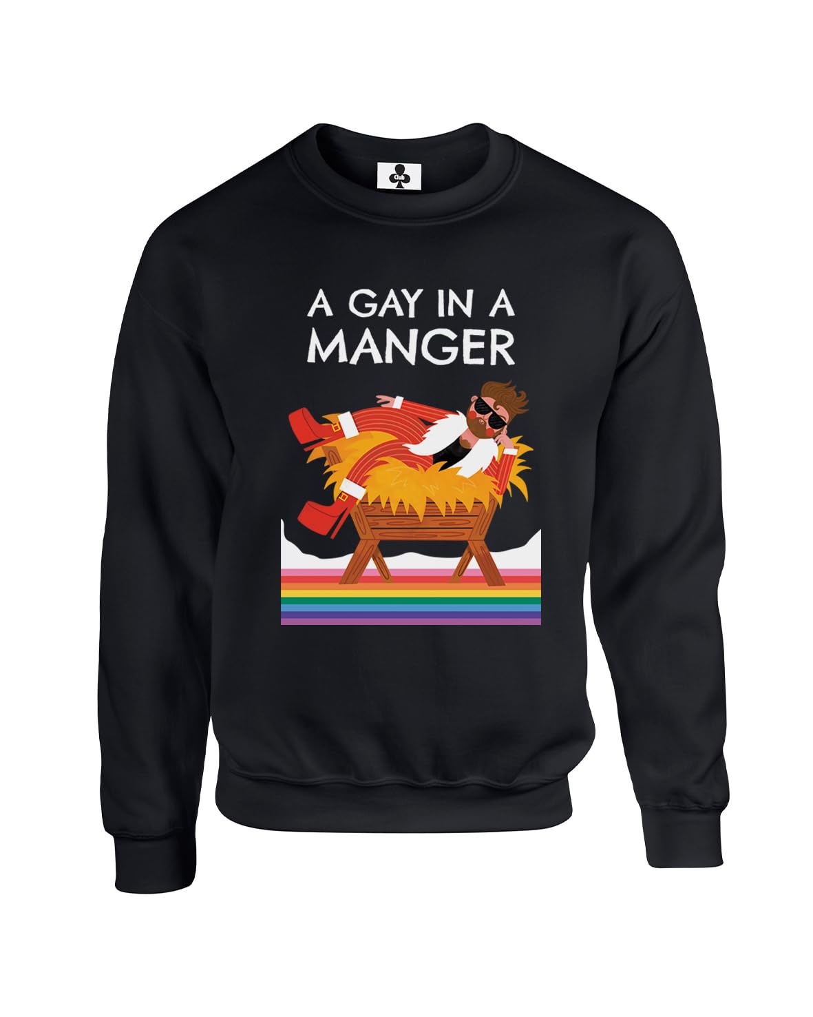 Taylor Brown Unisex Black Gay In A Manger, Meme Novelty Iconic Rude Humerous Offensive Fun Christmas Xmas Funny Adults Sweatshirt Jumper