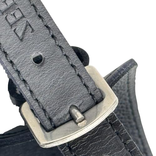 Image of Pair of Leather Skid Boots for Horses - Durable Fetlock & Heel Protection with Adjustable Straps - Western Riding & Training Leg Gear