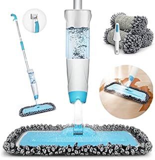 ELOUYCKE Spray Mop for Cleaning Floors with 600ML Refillable Bottle, 3 Reusable Pads, 360 Degree Spin Mop for Hardwood, Marble, Tile, Kitchen