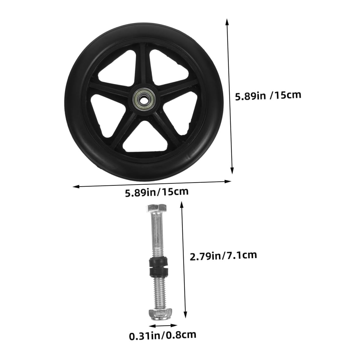 SOIMISS 2 set Ruote Anteriori Robuste in Gomma per Sedia Rotelle Ricambio Resistente e Sicuro Compatibili Maggior Parte delle Sedie Rotelle e Deambulatori