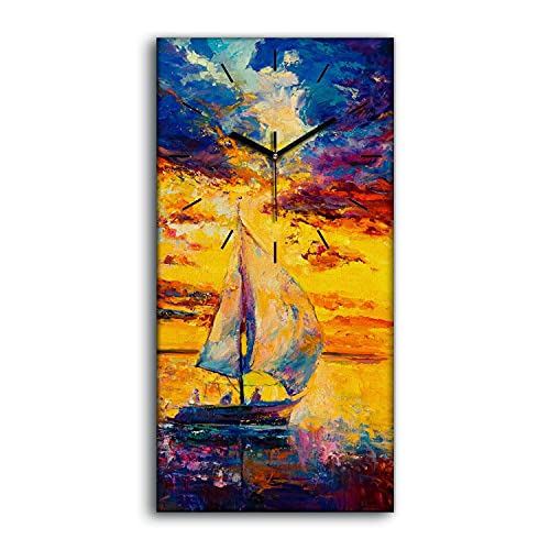 Horloge sur Toile Sans Bruit Tableau Bateau Moderne Cadran Silencieux