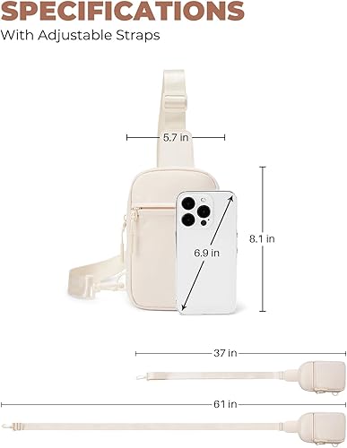 Miniatura 5 de CHOLISS Bolso bandolera pequeño para mujeres y hombres, bolsos cruzados, cangureras de moda, bolsa de pecho con correa extendida