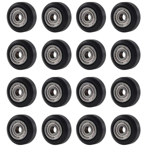 Aokin 3D Printer POM Wheel Plastic Pulley Linear Bearing for Creality Ender 3, Ender 3 Pro, Ender 3 V2, CR-10, CR-10S Series 3D Printer, 16 Pcs Cover