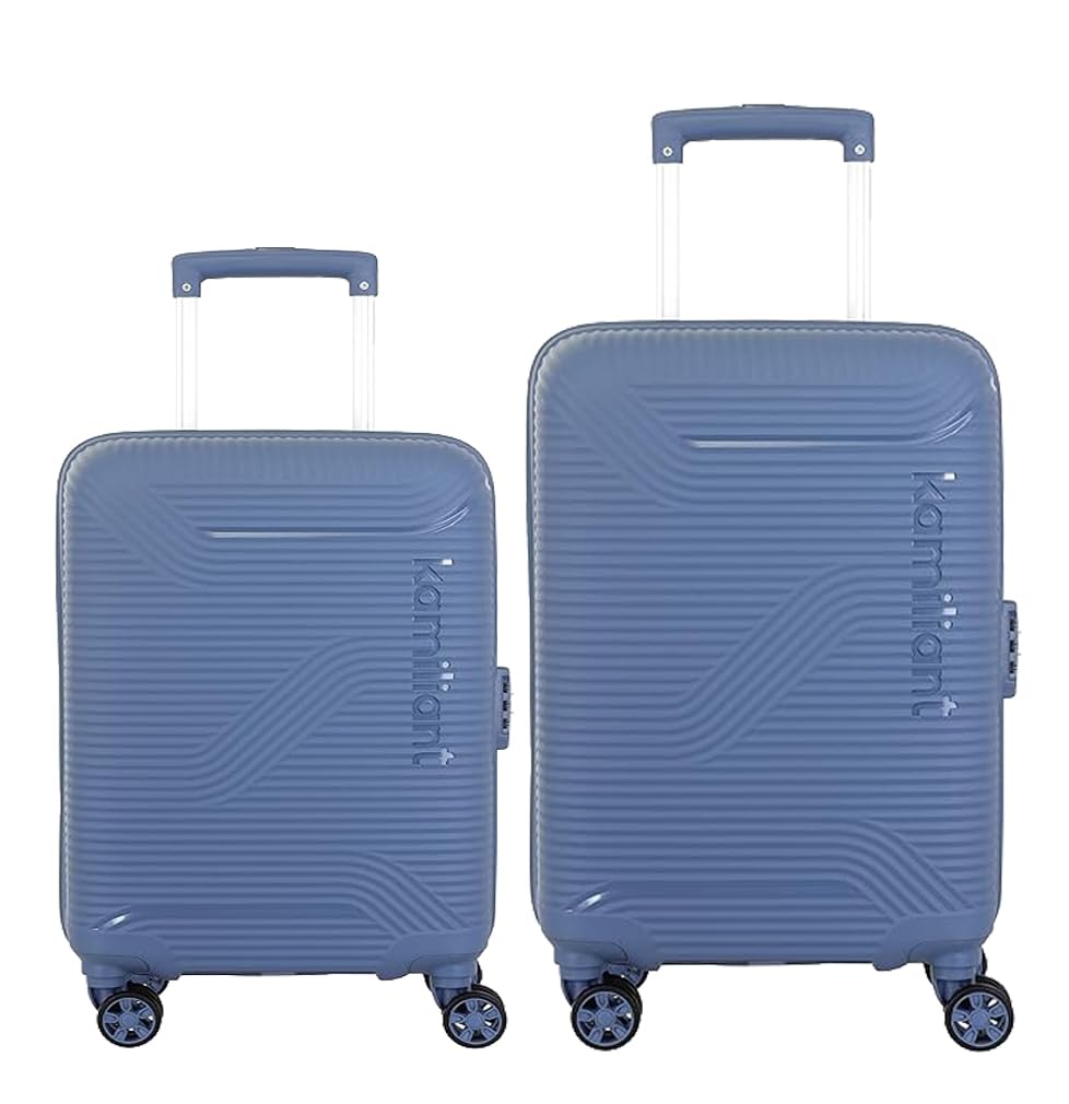 american tourister Polycarbonate Kamiliant Hard Shell Double Spinner Suitcase Nexus DW 2P(C+M) BLU FIN,Blue, Small, Medium, 68 cm-picture-45
