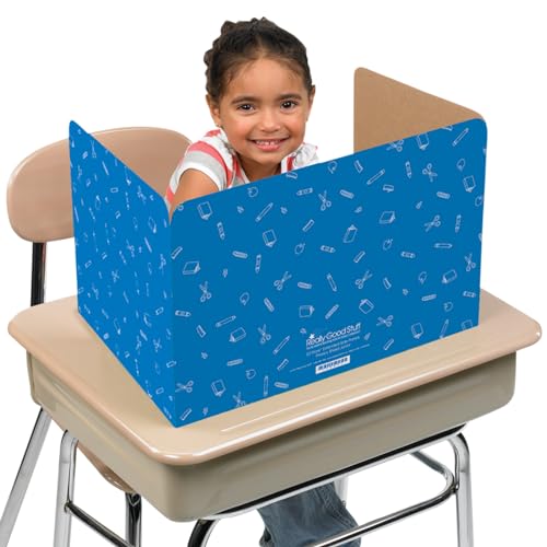 Image of Really Good Stuff Standard Privacy Shields, Set of 12, Blue | Red & Green in Matte, Enhance Focus & Create a Distraction-Free Learning Environment, Desk Dividers Perfect for the Classroom