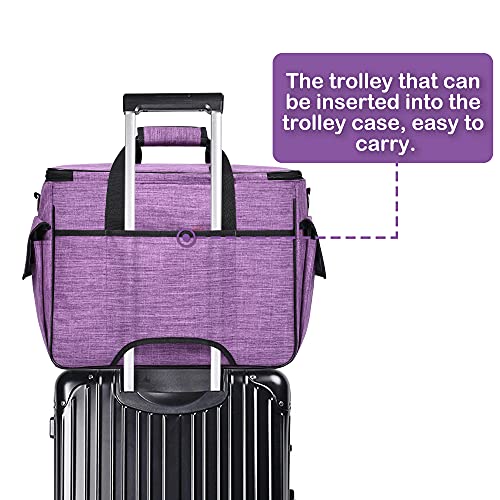 CAB55 Sewing Machine Case, Sewing Machine Carrying Bag with Removable Padding Pad, Tote Bag for Sewing Machine and Extra Sewing Accessories, Purple(17"x13"x14") - Thumbnail 5