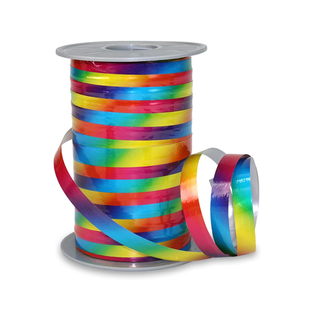PRÄSENTRainbow Curling Ribbon Ribbon, 3/8 inch by 218 Yards, Assorted Colors, 4259-099