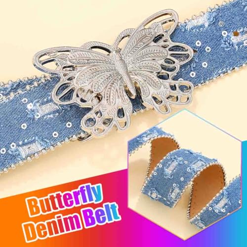 COSYDAYS Butterfly Leather Waist Belt Denim Y2K Jeans Belts Cowgirl Fashion Waist Accessories for Women 6