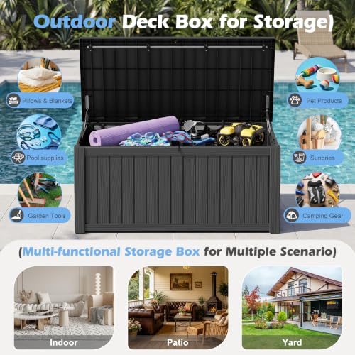 Image of Outdoor Storage Box Waterproof, 160 Gallon Deck Box For Patio Storage
