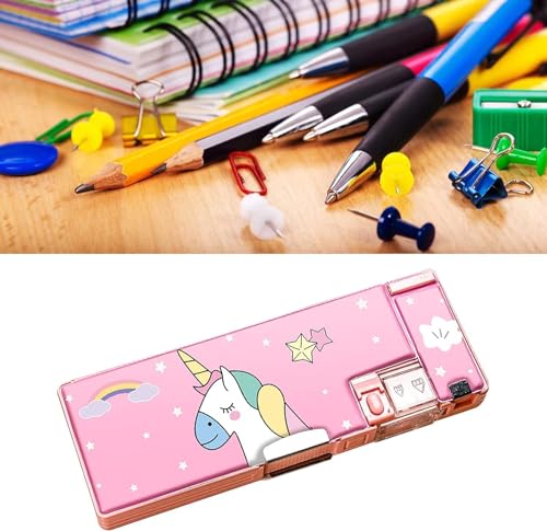 Image of Magical Multifunctional Compass Box Cute School Pencil Tools for Girls, Unicorn Compass Box for Boys, Aesthetic Stationary Items for Kids, Magnetic Pencil Box, Best Gifts