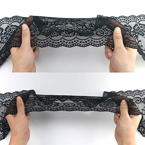 Lace Fabric Lace Ribbon,Floral Lace Trim, Elastic Lace - Image 2