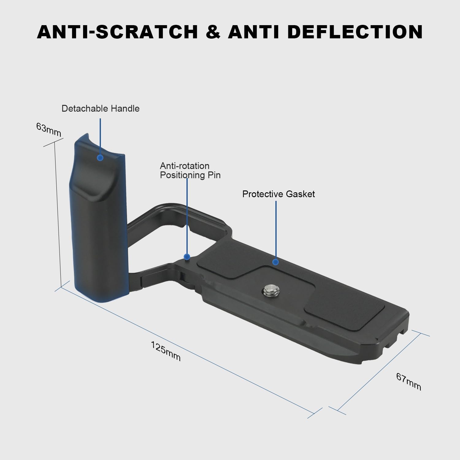 Handgrip L Shape Grip for A7C2/A7CR, Compatible with Arca Swiss Tripod Fluid Head, Black Bracket (LH-02(Black Grip)) - Image 5