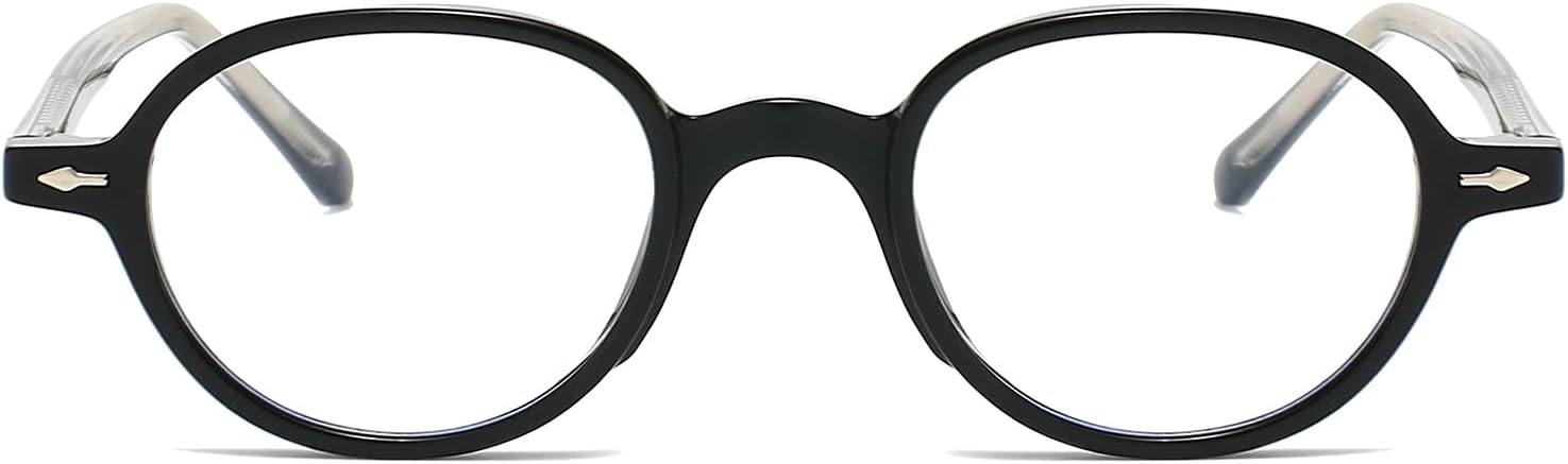 LJCZKA Oval Blue Light Glasses for Women Men, Round Frame Glasses Light Blocking Clear Lens Anti Eyestrain - Image 2